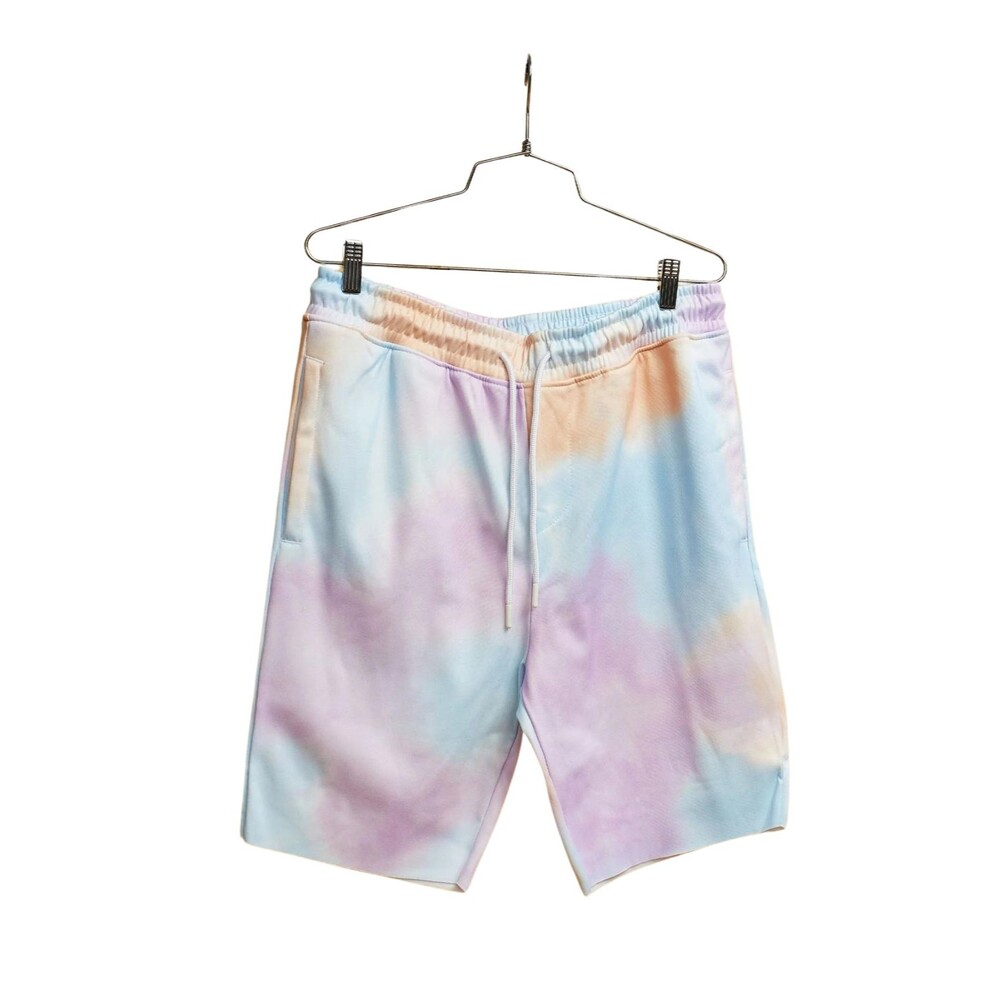 Rue21 Men’s Tie Dye Knit Pastel at the Knee Raw Hem Sweat Shorts Size L